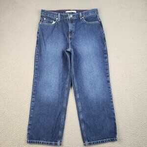 Vintage Tommy Hilfiger Jeans Womens 8 Blue Boyfriend Y2K Mid Rise Straight Baggy